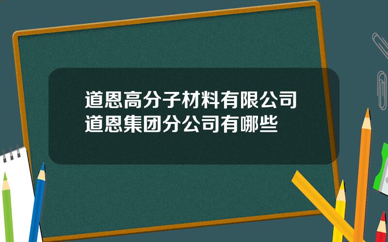 道恩高分子材料有限公司 道恩集团分公司有哪些